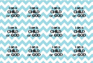 i am a child of god bottle cap blue chv sm